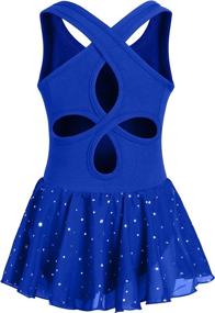 img 2 attached to 👯 DYUAI Hollow Back Dance Ballet Leotard Dress for Girls with Glitter Skirt