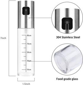 img 2 attached to 🍳 100ml Stainless Steel Glass Oil Sprayer for Cooking - Ideal Kitchen Tool for BBQ, Salad, Grilling, Roasting, Baking