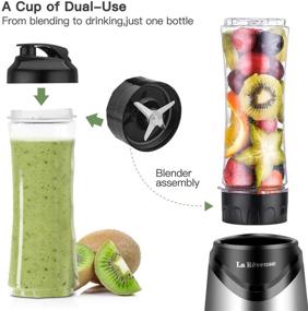 img 1 attached to 🥤 La Reveuse Smoothies Blender - Powerful 300W Personal Blender with 18oz BPA-Free Sports Bottle - Portable & Travel-Friendly (Silver)