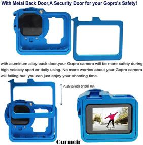 img 2 attached to 📸 Gurmoir Алюминиевый чехол для экшн-камеры GoPro Hero 9/Hero 10 Black, металлический корпус с боковым открытым соединительным проводом, защитный чехол и 52мм УФ-фильтр (синий)