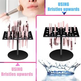 img 3 attached to 💄 Acrylic Brush Holder 54 Holes - Makeup Brush Drying Rack & Dryer Stand for Makeup Artists, Nail Brushes, Paintbrushes - Collapsible Holder for Makeup Lovers