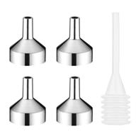 👃 lisapack set of 4 small metal funnels – ideal for bottles filling, cosmetics transfer, essential oils, perfume, cologne (silver) logo