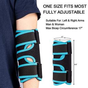 img 2 attached to 🎾 Tennis Elbow Brace Arm Splint - Nighttime Elbow Sleep Support with 4 Detachable Metal Splints for Effective Relief from Cubital Tunnel Syndrome, Tendonitis (Blue)