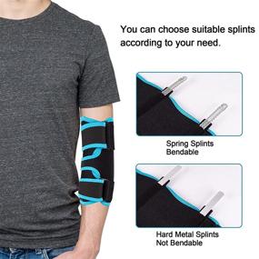 img 1 attached to 🎾 Tennis Elbow Brace Arm Splint - Nighttime Elbow Sleep Support with 4 Detachable Metal Splints for Effective Relief from Cubital Tunnel Syndrome, Tendonitis (Blue)