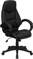 🪑 flash furniture high back executive swivel office chair: black leathersoft, ergonomic design, curved back & loop arms логотип