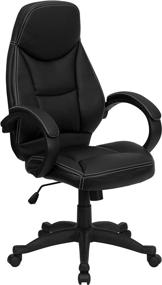 img 4 attached to 🪑 Flash Furniture High Back Executive Swivel Office Chair: Black LeatherSoft, Ergonomic Design, Curved Back & Loop Arms