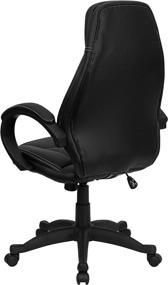 img 1 attached to 🪑 Flash Furniture High Back Executive Swivel Office Chair: Black LeatherSoft, Ergonomic Design, Curved Back & Loop Arms