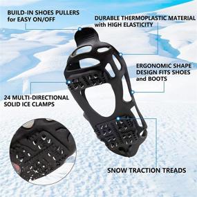 img 3 attached to ZOMAKE 24-Spike Ice Cleats for Shoes and Boots - Anti-Slip Traction Crampons for Walking on Snow and Ice, Unisex Design