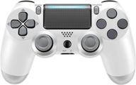 🎮 glacier white medvoe wireless game controller for ps4 with 1000mah battery, built-in speaker, gyro, motor joystick - compatible with playstation 4/slim/pro console logo