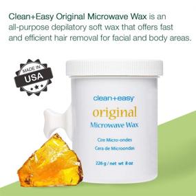 img 2 attached to Clean + Easy Original Microwave Wax, Full Body Waxing 8 oz - Gentle Hair Removal for Sensitive Skin - Fuss-Free Treatment