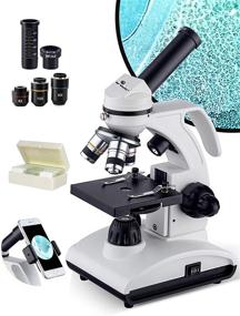 img 4 attached to 🔬 BNISE Microscope 100x-2000x with Top and Bottom LED Illumination, Achromatic Objective Lens, Six Colour Filters, Manual Phone Holder