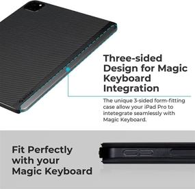 img 2 attached to 📱 PITAKA 2021 iPad Pro 12.9 Case Gen 5 [MagEZ Case 2] Thin Aramid Fiber Magnetic Case Magic Keyboard Compatible, Works with MagEZ Stand & MagEZ Folio, Black/Grey