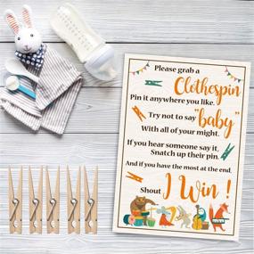 img 2 attached to 👶 30 Unisex Woodland Baby Shower Clothespin Game, Baby Shower Clothespin Game for 30 Players with Mini Wooden Clothespins, Ideal Party Favors for Both Boys and Girls.