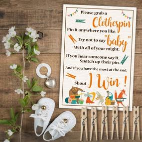 img 3 attached to 👶 30 Unisex Woodland Baby Shower Clothespin Game, Baby Shower Clothespin Game for 30 Players with Mini Wooden Clothespins, Ideal Party Favors for Both Boys and Girls.