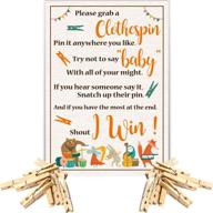👶 30 unisex woodland baby shower clothespin game, baby shower clothespin game for 30 players with mini wooden clothespins, ideal party favors for both boys and girls. logo