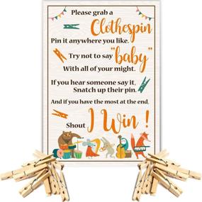 img 4 attached to 👶 30 Unisex Woodland Baby Shower Clothespin Game, Baby Shower Clothespin Game for 30 Players with Mini Wooden Clothespins, Ideal Party Favors for Both Boys and Girls.