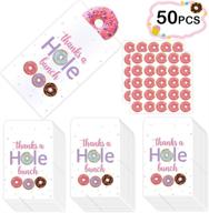 🍩 50 pcs donut candy bags with fun stickers for donut themed parties, birthdays, baby showers & more! логотип