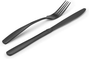 img 2 attached to 🍽️ Stainless Steel Matte Black Silverware Set, Bysta 20-Piece Tableware Cutlery Set for Home and Restaurant, Service for 4, Satin Finish, Dishwasher Safe