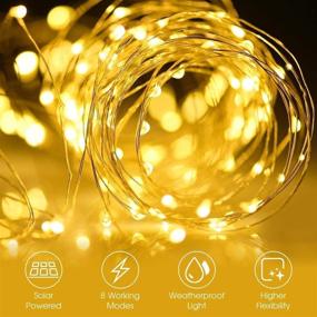 img 1 attached to 🌟 Ooklee Outdoor Solar Fairy Lights - 2 Pack of 33FT 100LED Silver Copper Wire Twinkle Lights with 8 Modes - Waterproof Solar String Lights for Garden Wedding Christmas Party Decoration in Warm White