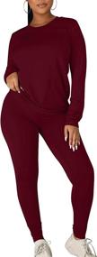 img 3 attached to Stylish and Versatile: Kaximil Women's 2 Piece Workout Tracksuit with Long Sleeve Top and Legging Jogger Pants