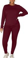 stylish and versatile: kaximil women's 2 piece workout tracksuit with long sleeve top and legging jogger pants логотип