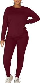 img 4 attached to Stylish and Versatile: Kaximil Women's 2 Piece Workout Tracksuit with Long Sleeve Top and Legging Jogger Pants