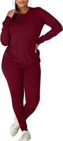 img 1 attached to Stylish and Versatile: Kaximil Women's 2 Piece Workout Tracksuit with Long Sleeve Top and Legging Jogger Pants