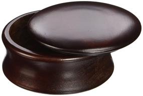 img 2 attached to Kingsley Shave Soap Bowl - Dark Wood with Lid