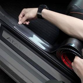 img 4 attached to Door Entry Guards Scratch Cover Protector: Carbon Fiber Rubber Car Bumper Guard - Waterproof & Durable, Width 5CM length 2.5M