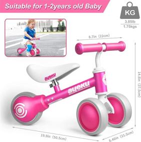 img 3 attached to 🚲 AyeKu Baby Balance Bike: Toddler Bikes for 12-24 Months, Ideal Gifts for Girls and Boys to Scoot with Comfy Adjustable Seat on 3 Wheels