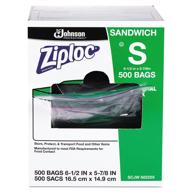 🔒 ziploc 682255 resealable sandwich bags: clear, 1.2mil thickness, box of 500 logo