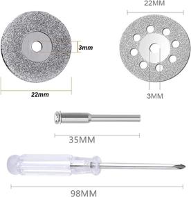 img 2 attached to 🔪 EcotsonDeco 40 Piece 22mm Diamond Cutting Wheel Set - Includes 20 Pieces Diamond Cutting Wheel Cut Off Discs for Coated Rotary Tools, 10 Pieces 545 Diamond Cutting Wheel with 6pcs Mandrel and 3 Pack Screwdriver