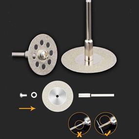 img 1 attached to 🔪 EcotsonDeco 40 Piece 22mm Diamond Cutting Wheel Set - Includes 20 Pieces Diamond Cutting Wheel Cut Off Discs for Coated Rotary Tools, 10 Pieces 545 Diamond Cutting Wheel with 6pcs Mandrel and 3 Pack Screwdriver