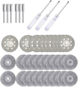 img 4 attached to 🔪 EcotsonDeco 40 Piece 22mm Diamond Cutting Wheel Set - Includes 20 Pieces Diamond Cutting Wheel Cut Off Discs for Coated Rotary Tools, 10 Pieces 545 Diamond Cutting Wheel with 6pcs Mandrel and 3 Pack Screwdriver