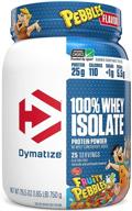 🍓 dymatize 100% whey isolate protein powder - fruity pebbles flavor, 1.6 lb (pack of 1), 26.4 oz logo