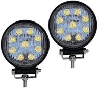 yitamotor led light bar 2pcs 4 inch 27w round led light pods: versatile off-road flood beam lights with waterproof design, ideal for trucks, tractors, boats, motorcycles, atvs and suvs - 12v 24v, 2 year warranty logo