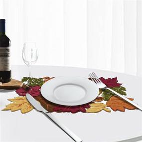 img 1 attached to 🍁 OWENIE Thanksgiving Embroidered Maple Leaves Decorations: Add Festive Charm to Your Holiday Décor!