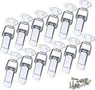 🔒 auhoky 12-pack stainless steel spring loaded toggle latches with 48 mounting screws - case box chest trunk latch catches hasps clamps, 72mm overall length logo
