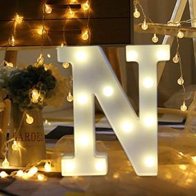 img 3 attached to 🔠 Amzure LED Marquee Letter Lights Sign 26 Alphabet Light Up Letters - Ideal for Events, Home Décor, Weddings, Birthdays, Parties - Battery Powered Night Lamp for Bar Decoration (N)