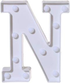 img 1 attached to 🔠 Amzure LED Marquee Letter Lights Sign 26 Alphabet Light Up Letters - Ideal for Events, Home Décor, Weddings, Birthdays, Parties - Battery Powered Night Lamp for Bar Decoration (N)