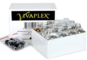 img 2 attached to Vivaplex, Прозрачные стеклянные бутылки, 2 унции, набор из 12 с крышками.