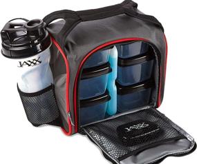 img 3 attached to 🍱 Fit & Fresh Jaxx Meal Prep Set, Standard Size, Red and Black