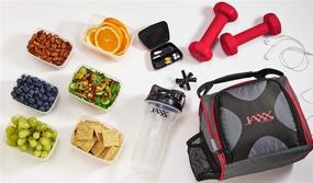 img 2 attached to 🍱 Fit & Fresh Jaxx Meal Prep Set, Standard Size, Red and Black