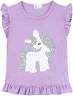 🦄 sequin flutter girls' clothing: toddler unicorn shirts logo