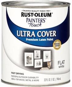img 3 attached to 🎨 Rust-Oleum 1990502 Painter's Touch Latex Paint, Quart Size, Flat White- 32 Fluid Ounces (Single Pack)