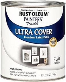 img 1 attached to 🎨 Rust-Oleum 1990502 Painter's Touch Latex Paint, Quart Size, Flat White- 32 Fluid Ounces (Single Pack)