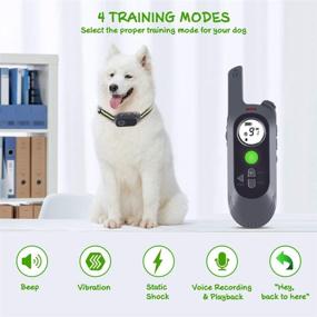 img 3 attached to 🐶 Getyeos Dog Training Collar - Voice Commands, Beep, Vibration, Shock Modes - Rechargeable & Waterproof - 1000Ft Remote - 1~9 Shock Levels Electric Dog Collar Set