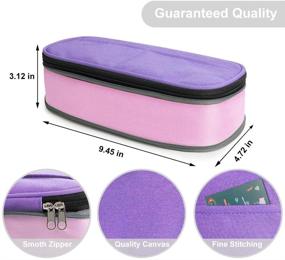 img 2 attached to 🖍️ Ahlirmoy Big Capacity Pencil Case - Large Foldable Pen Bag Holder for School, Office, Home, Art, and Travel - Purple/Pink