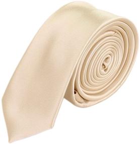 img 2 attached to Premium Classic Solid Skinny Necktie Men's Accessories and Ties, Cummerbunds & Pocket Squares