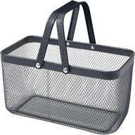 🏠 enhance your home organization with the nifty large mesh basket – stylish modern metal design, space-saving folding handles, rectangular steel construction for storage, shelving, and closet organization logo